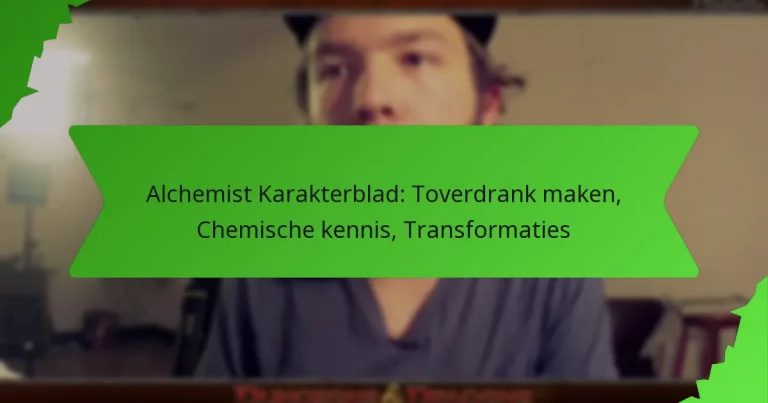 Alchemist Karakterblad: Toverdrank maken, Chemische kennis, Transformaties