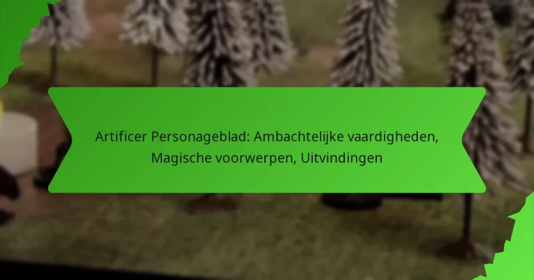 Artificer Personageblad: Ambachtelijke vaardigheden, Magische voorwerpen, Uitvindingen