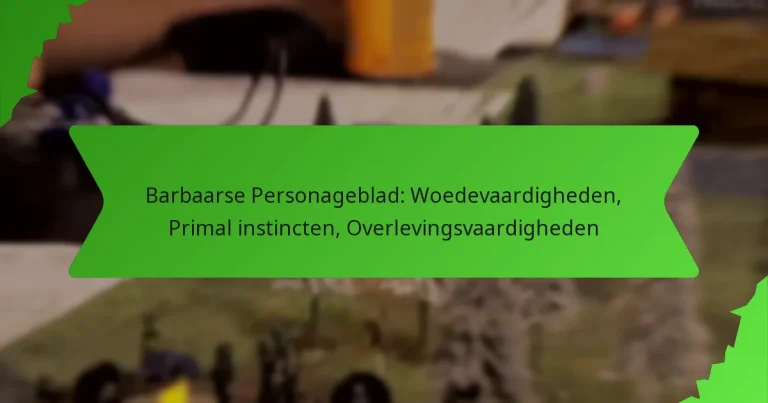 Barbaarse Personageblad: Woedevaardigheden, Primal instincten, Overlevingsvaardigheden
