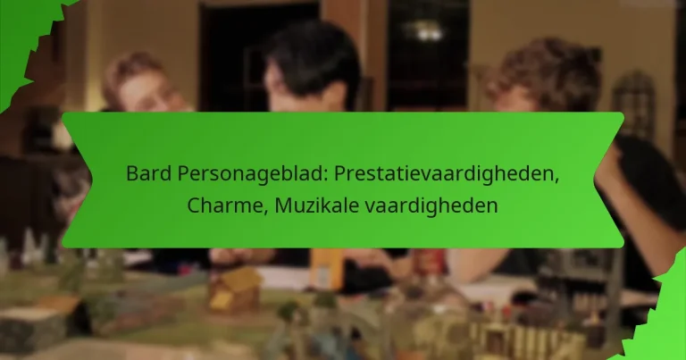 Bard Personageblad: Prestatievaardigheden, Charme, Muzikale vaardigheden