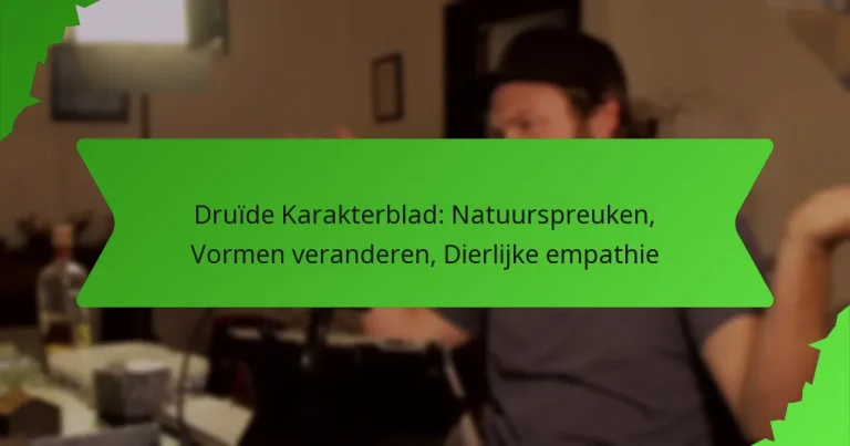 Druïde Karakterblad: Natuurspreuken, Vormen veranderen, Dierlijke empathie