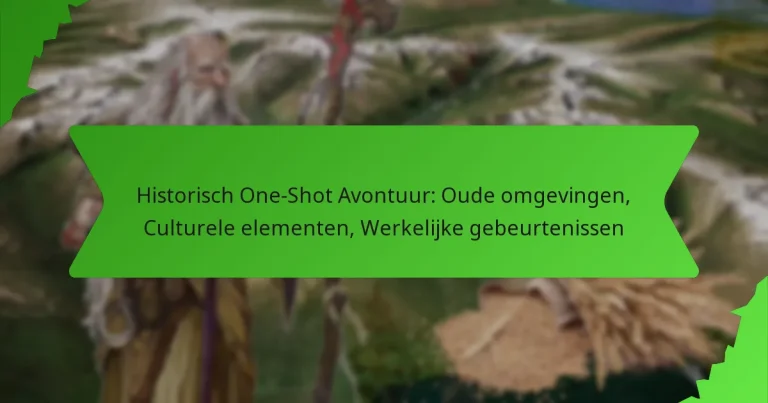 Historisch One-Shot Avontuur: Oude omgevingen, Culturele elementen, Werkelijke gebeurtenissen