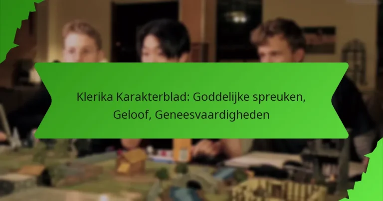 Klerika Karakterblad: Goddelijke spreuken, Geloof, Geneesvaardigheden