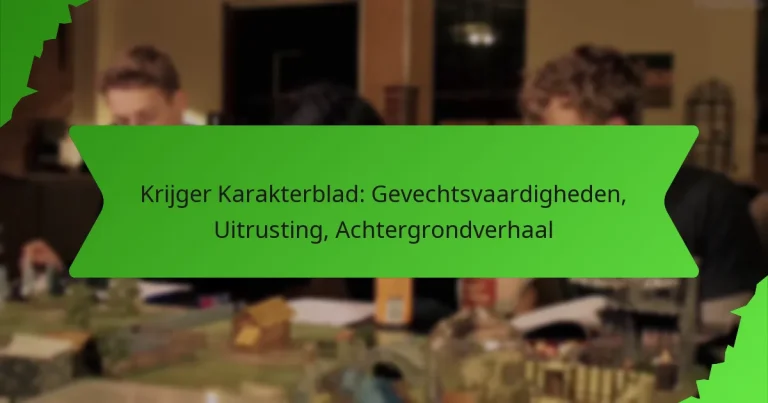 Krijger Karakterblad: Gevechtsvaardigheden, Uitrusting, Achtergrondverhaal