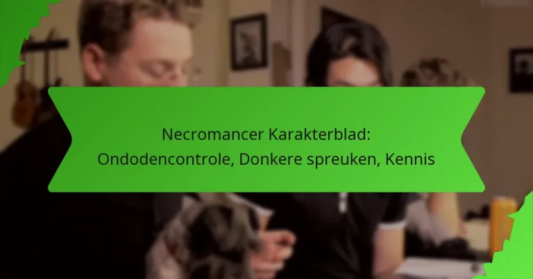 Necromancer Karakterblad: Ondodencontrole, Donkere spreuken, Kennis