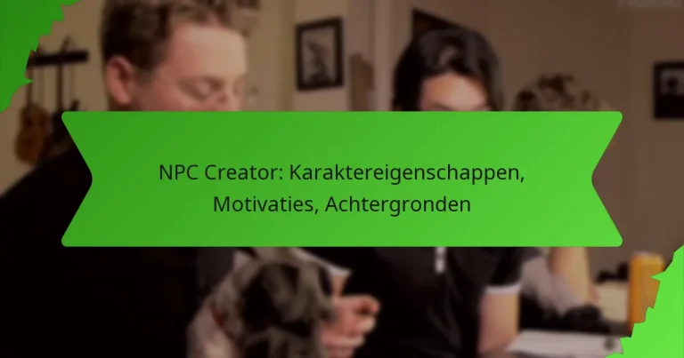 NPC Creator: Karaktereigenschappen, Motivaties, Achtergronden