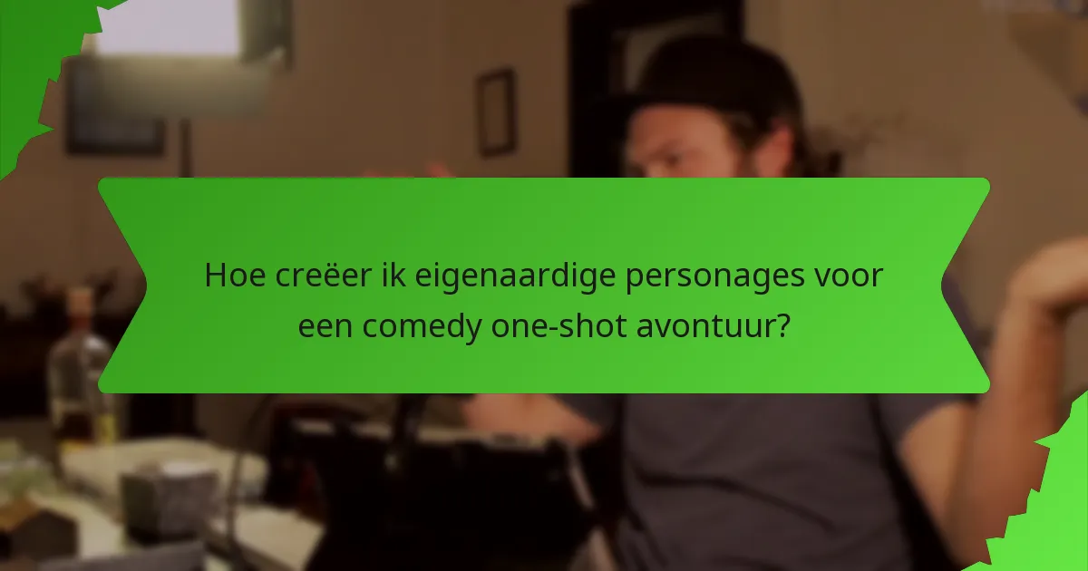 Hoe creëer ik eigenaardige personages voor een comedy one-shot avontuur?