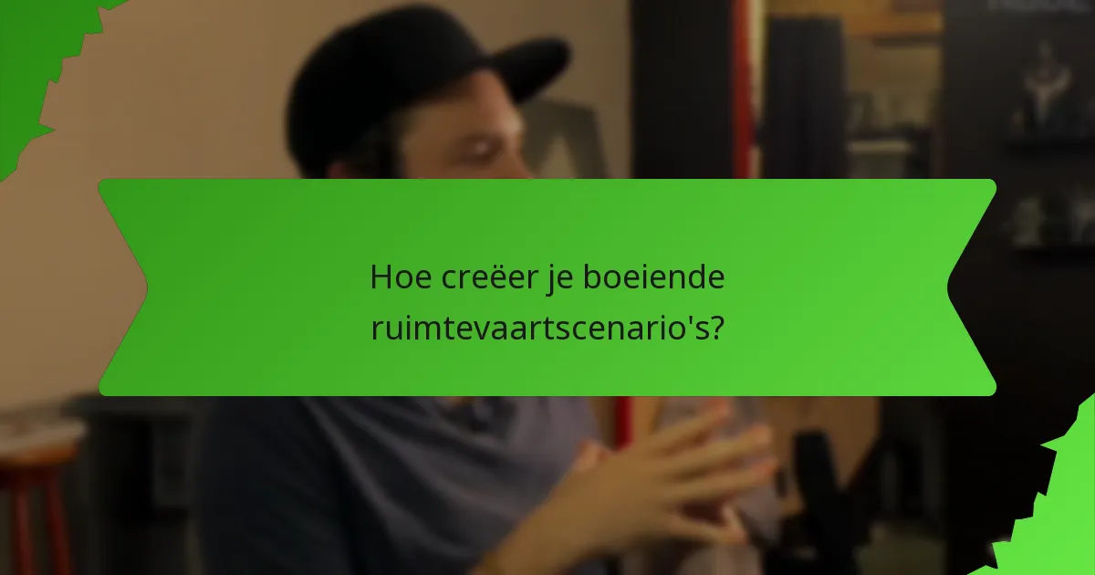 Hoe creëer je boeiende ruimtevaartscenario's?