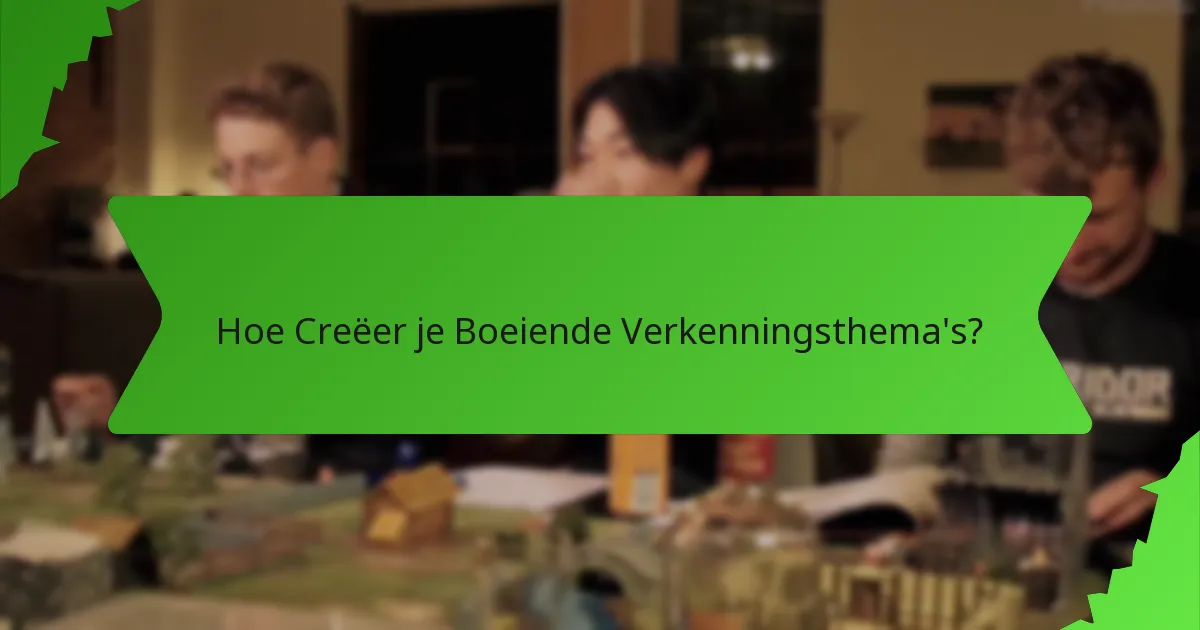 Hoe Creëer je Boeiende Verkenningsthema's?