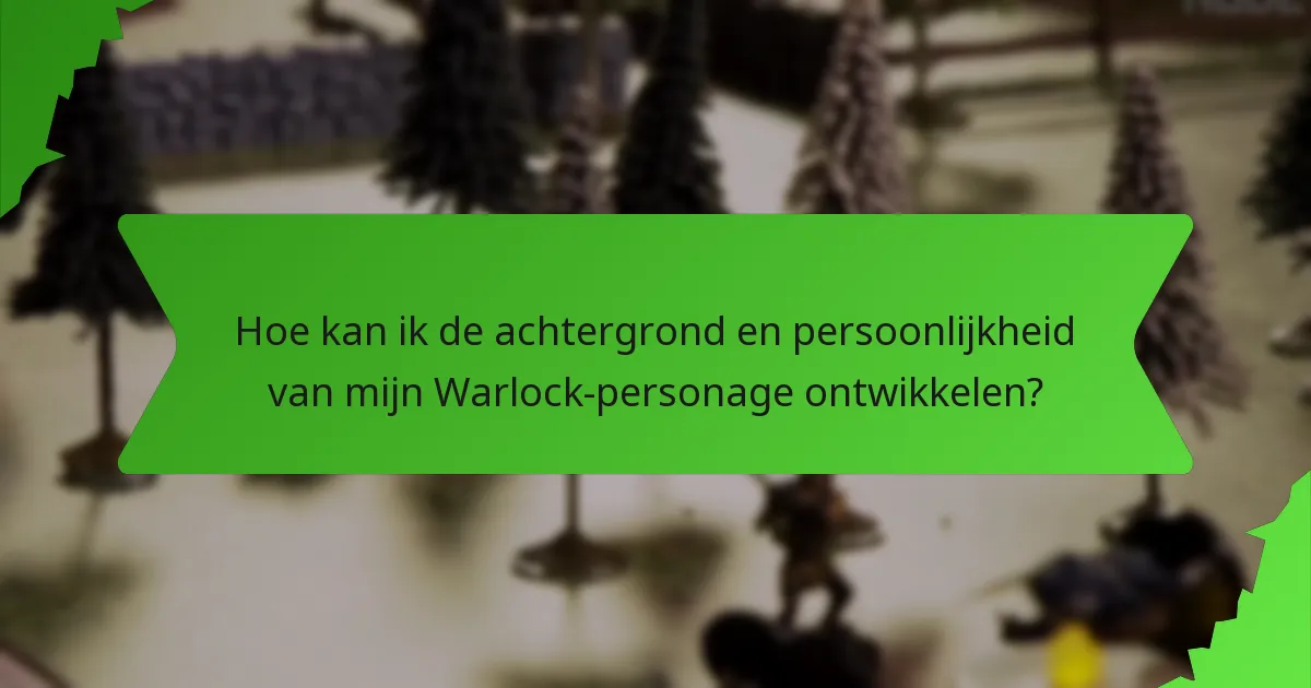 Hoe kan ik de achtergrond en persoonlijkheid van mijn Warlock-personage ontwikkelen?