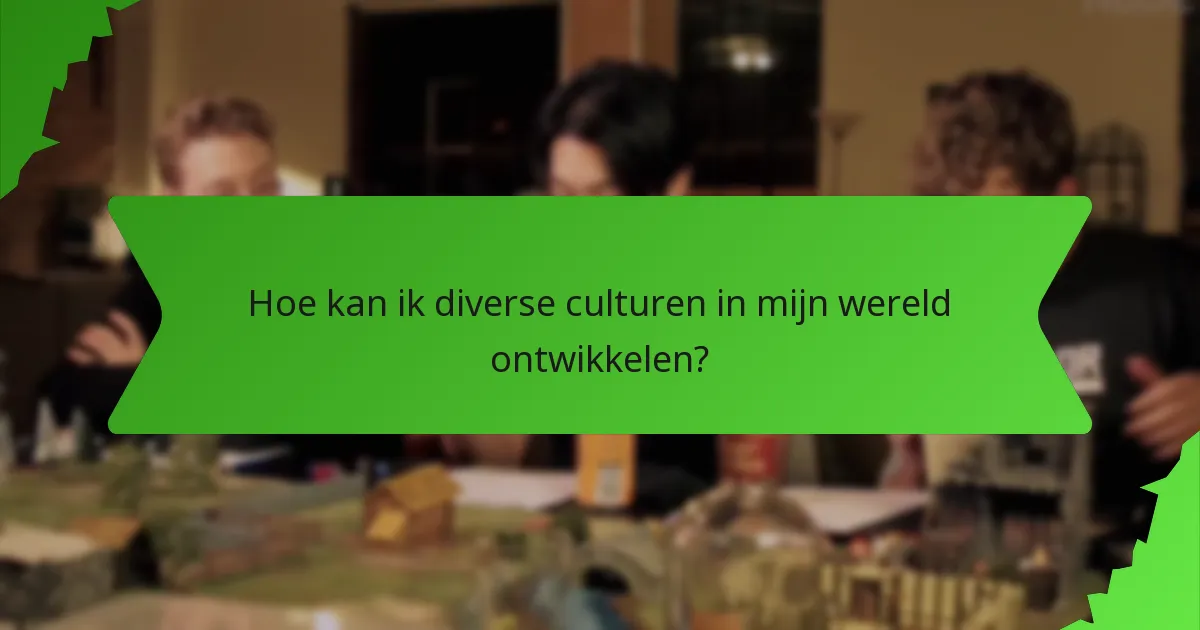 Hoe kan ik diverse culturen in mijn wereld ontwikkelen?