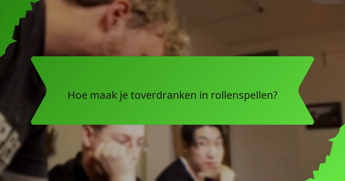 Hoe maak je toverdranken in rollenspellen?