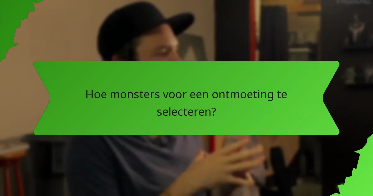 Hoe monsters voor een ontmoeting te selecteren?