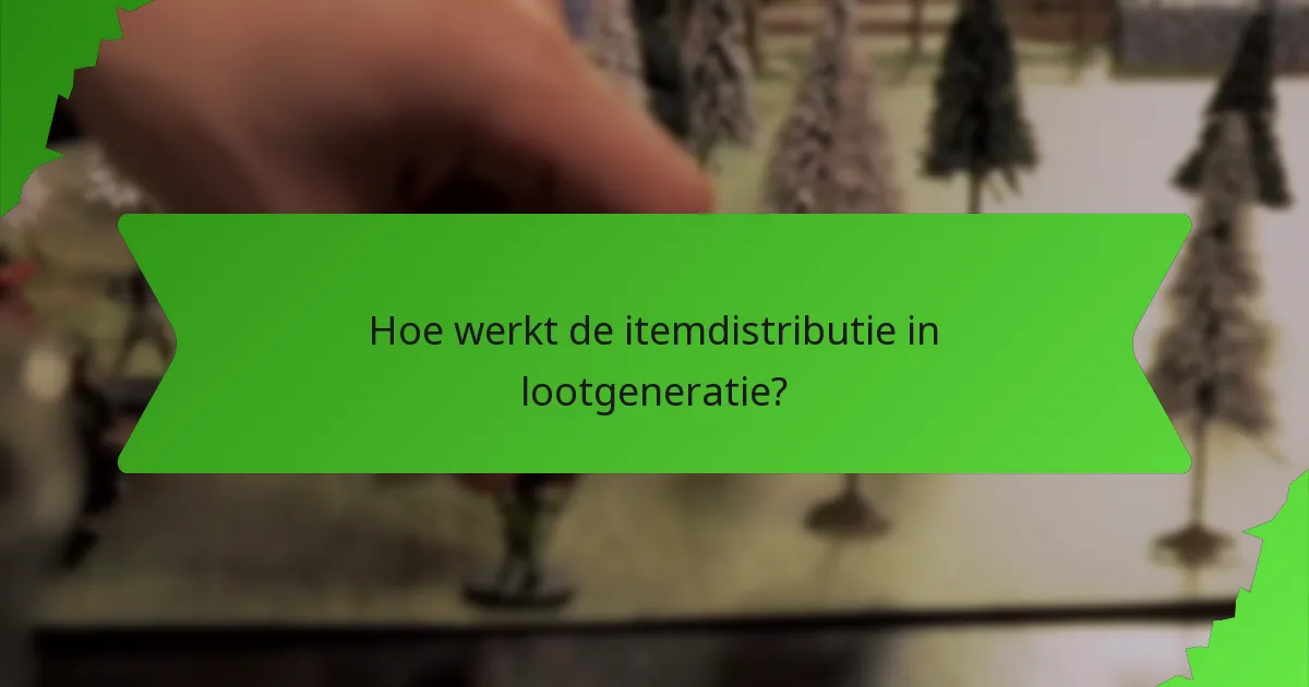 Hoe werkt de itemdistributie in lootgeneratie?