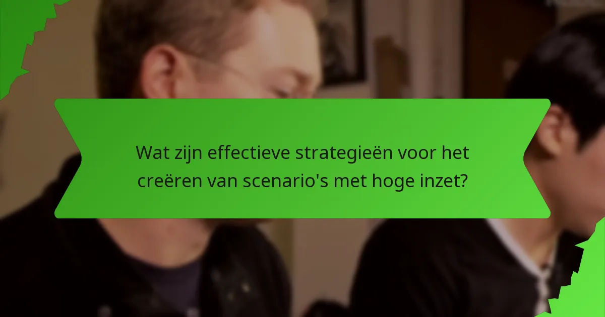 Wat zijn effectieve strategieën voor het creëren van scenario's met hoge inzet?