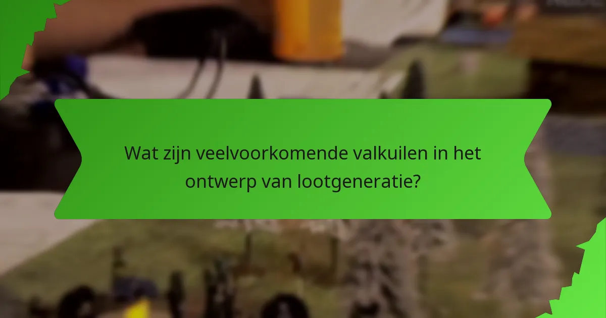 Wat zijn veelvoorkomende valkuilen in het ontwerp van lootgeneratie?