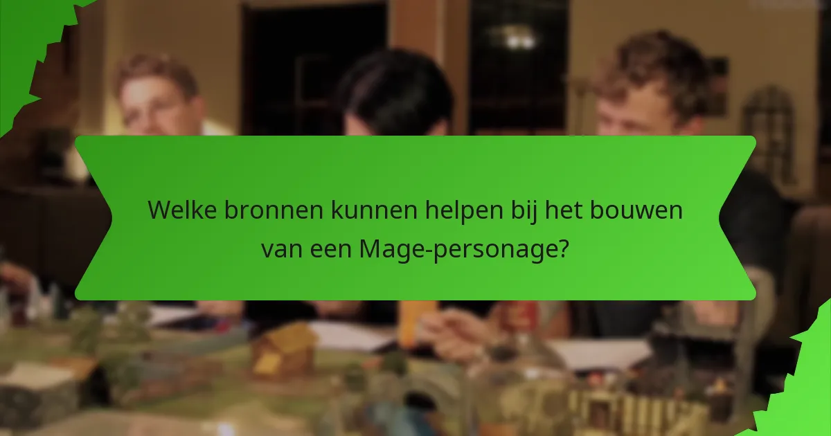 Welke bronnen kunnen helpen bij het bouwen van een Mage-personage?