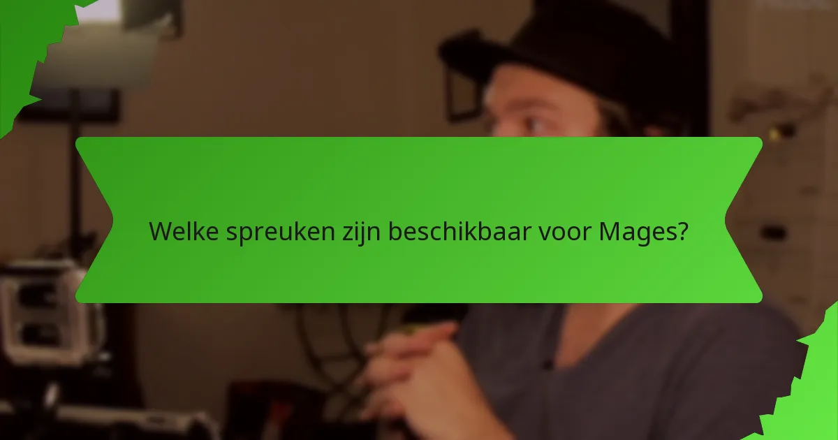 Welke spreuken zijn beschikbaar voor Mages?